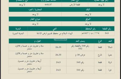 Land 645.57 SQM Facing South on 30m Width Street